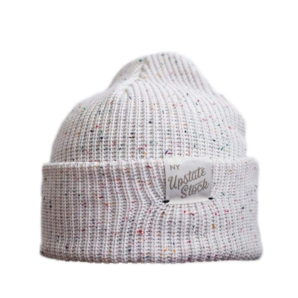 Upstate Stock White Confetti Beanie "Watchcap"